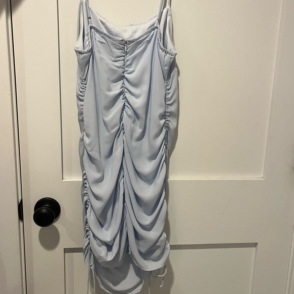 Blue Ruched Mini Dress - Picture 3 of 4